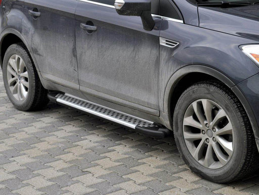 Side sills Allmond Grey (2 PCs Alu.) for Ford Kuga 2008-2013 - Reelken Auto