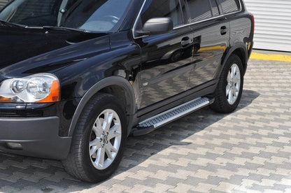 Side sills Allmond Grey (2 pieces, aluminum) for Volvo XC90 2002-2014 - Reelken Auto