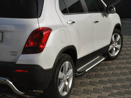 Side sills Allmond Grey (2 pieces, aluminum) for Chevrolet Trax 2012-2023 - Reelken Auto