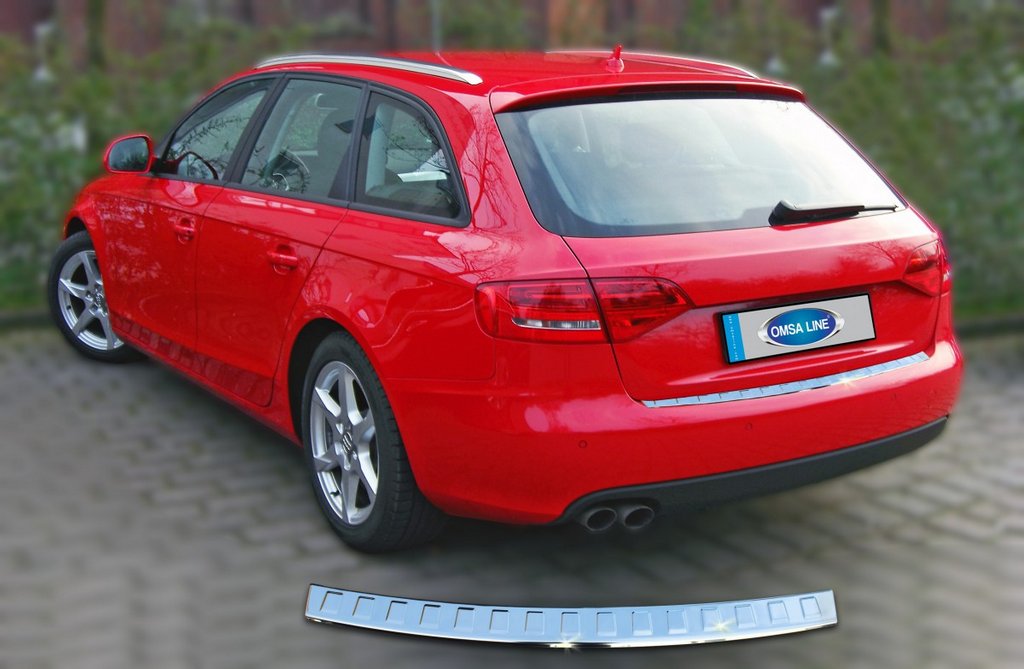Rear bumper protector OmsaLine (AVANT, stainless steel) for Audi A4 B8 2007-2015 - image 2
