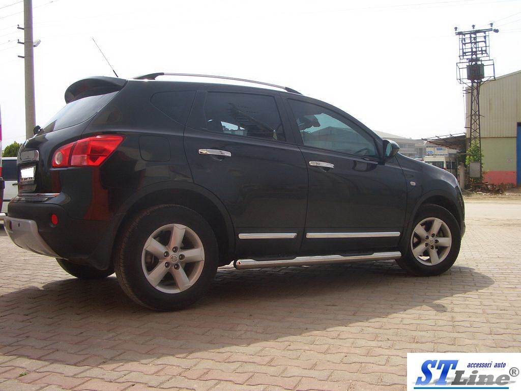 Side pipes (2 pcs., stainless steel) for Nissan Qashqai 2007-2010 - Reelken Auto