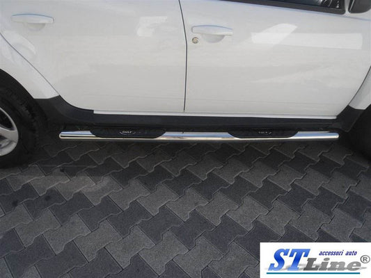 Side pipes with inserts (2 PCs., stainless.) for Renault Duster 2008-2017 - Reelken Auto