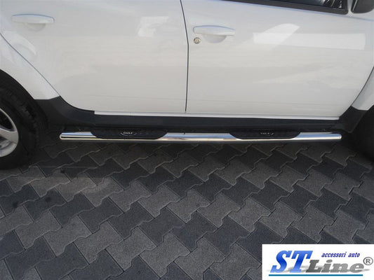 Side tubes with inserts (2 pcs, stainless steel) for Renault Duster 2008-2017 - image 2