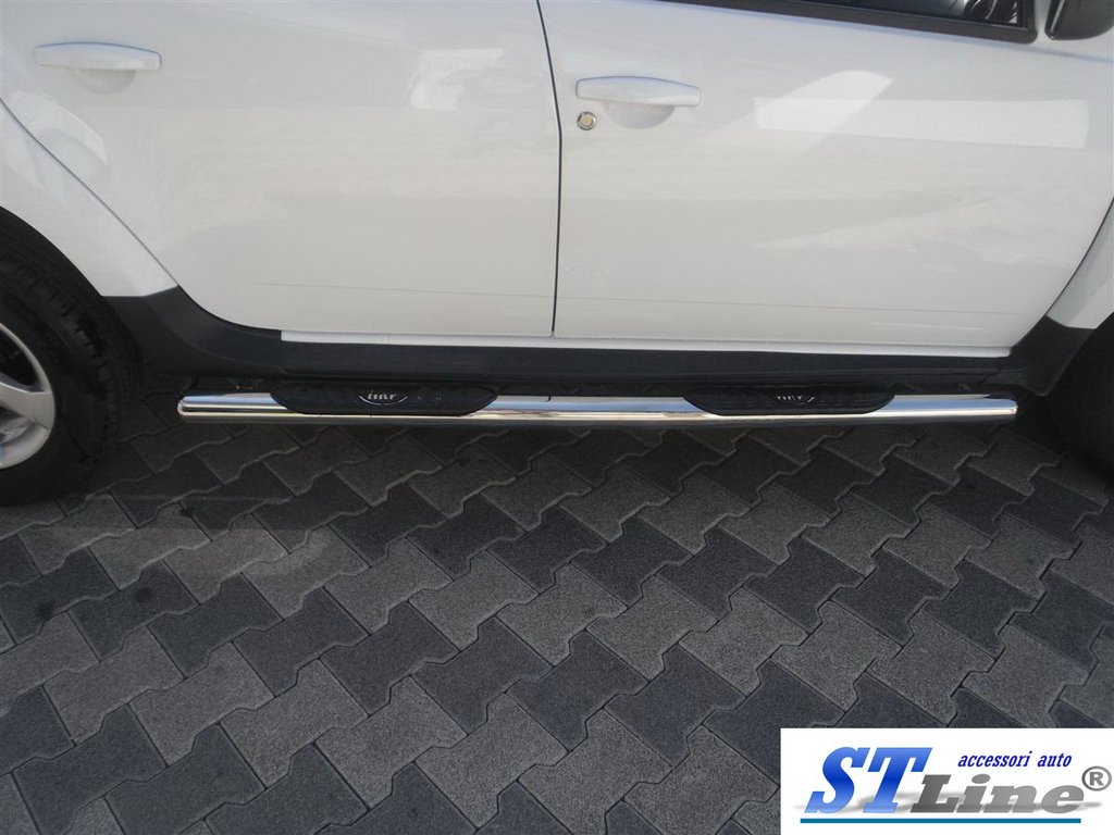 Side tubes with inserts (2 pcs, stainless steel) for Renault Duster 2008-2017 - image 2