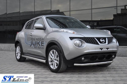 Lateral pipe Ø60 (2 PCs., stainless.) for Nissan Juke 2010-2019 - Reelken Auto