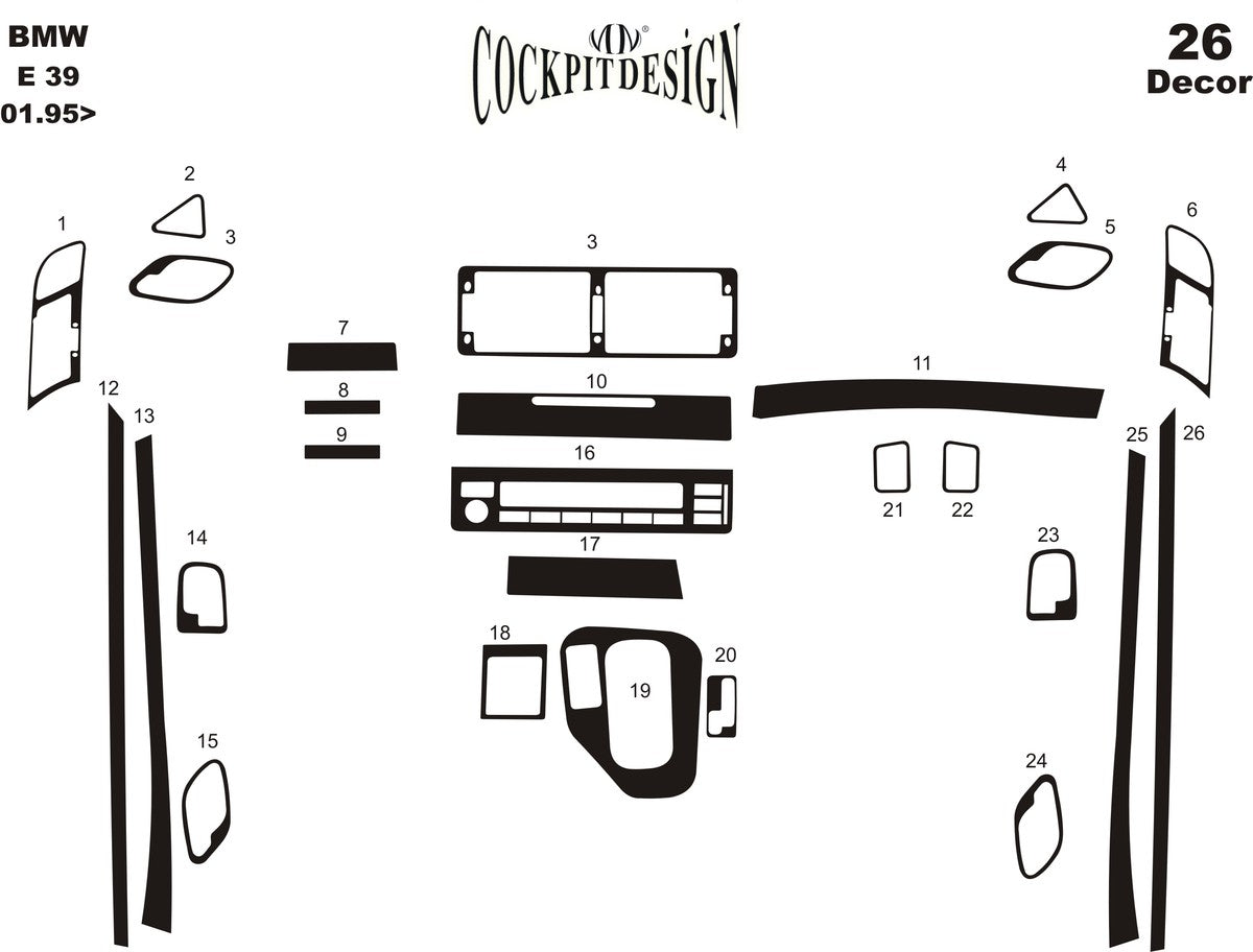 Dashboard Trim Covers for BMW 5 Series E-39 1996-2003 - image 4