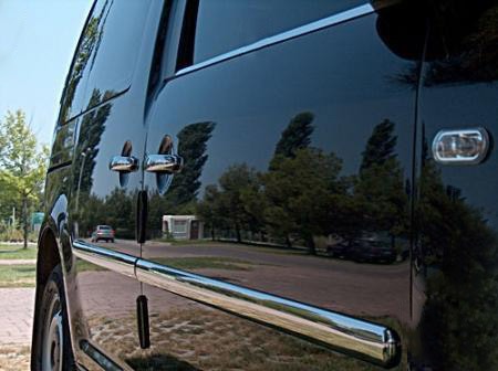 Overlays on the moldings (4 pieces, stainless steel) for Volkswagen Caddy 2004-2010 - image 1