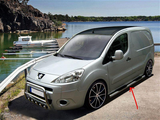 The side tube (2 PCs., stainless.) for Citroen Berlingo 2008-2018 - image 1