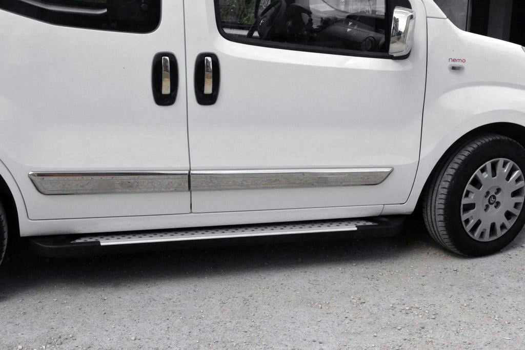 Side sills Allmond Grey (2 pieces, aluminum) for Fiat Doblo II 2010-2022 - image 1