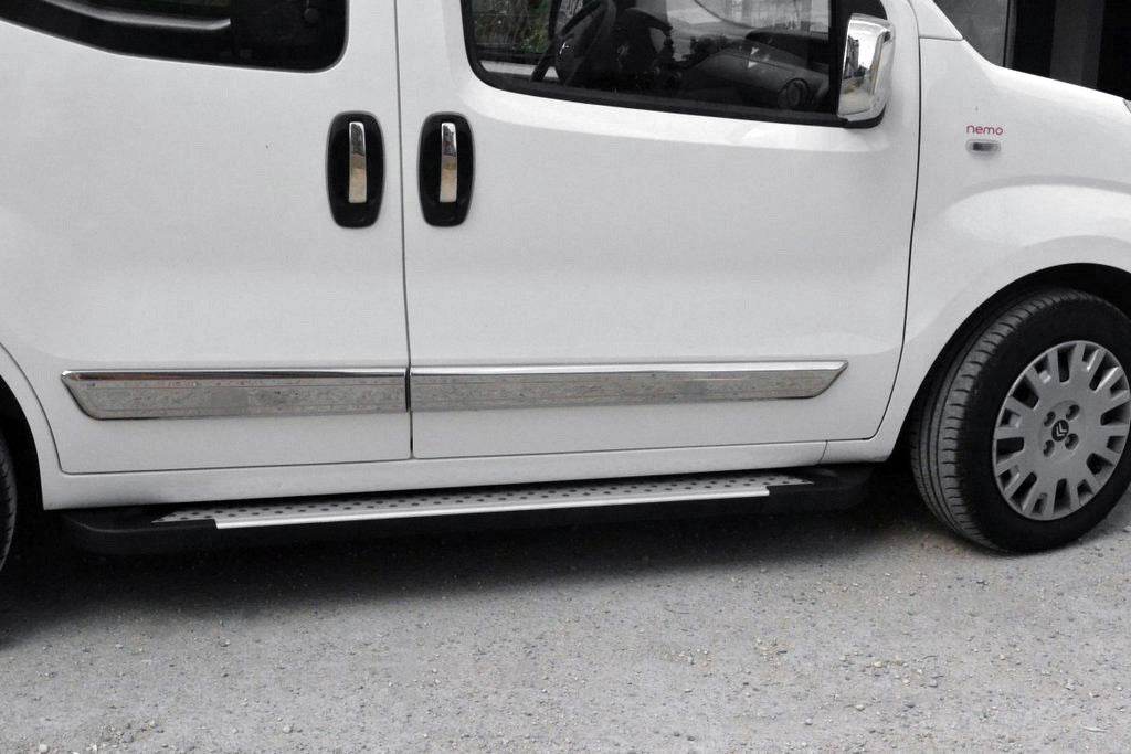 Side sills Allmond Grey (2 PCs Alu.) for Fiat Fiorino/Qubo - Reelken Auto