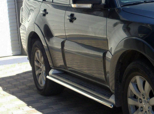 The side tube (2 PCs., stainless.) for Mitsubishi Pajero Wagon IV - Reelken Auto