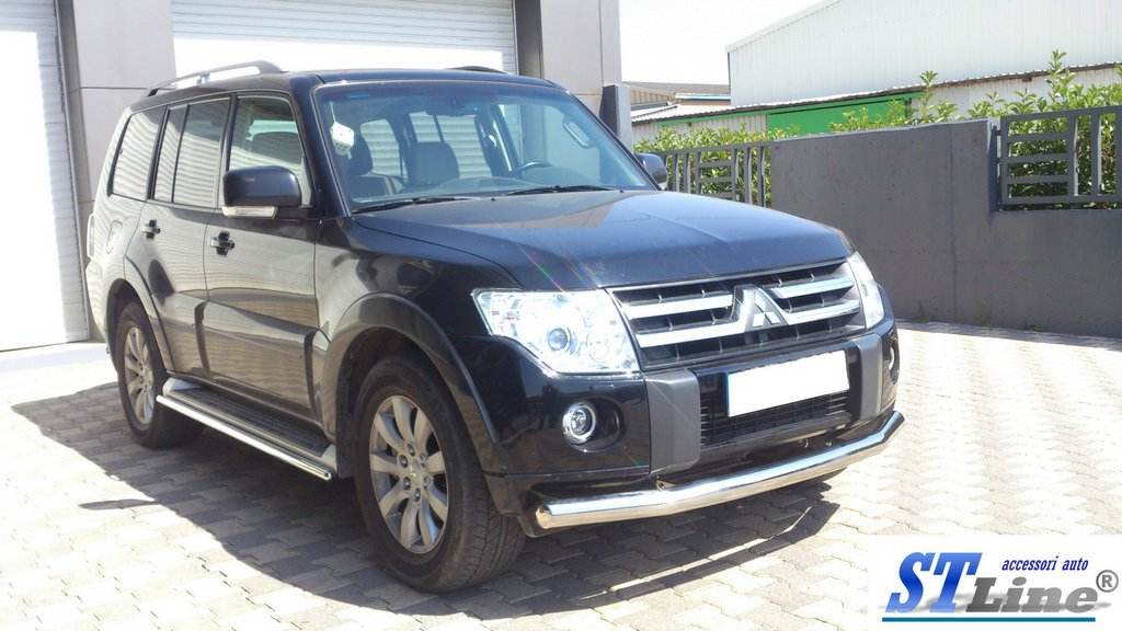 Front protection ST008 (stainless steel) for Mitsubishi Pajero Wagon IV - Reelken Auto