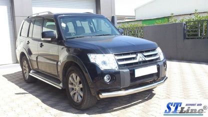 Front protection ST008 (stainless steel) for Mitsubishi Pajero Wagon IV - Reelken Auto