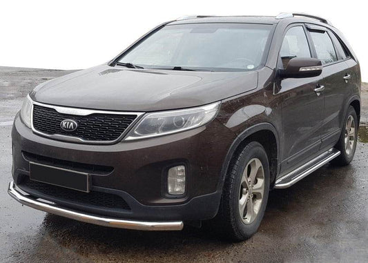Front protection ST008 (2013-2015, stainless steel.) for Kia Sorento II XM 2009-2014 - Reelken Auto
