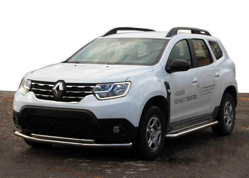 Front protection F3-10 (stainless steel) for Dacia Duster 2018-2024 - Reelken Auto