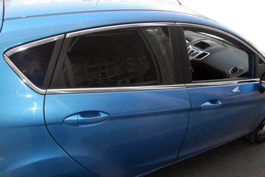 The upper mouldings of the Windows (8 pieces, stainless steel) for Ford Fiesta 2008-2017 - Reelken Auto