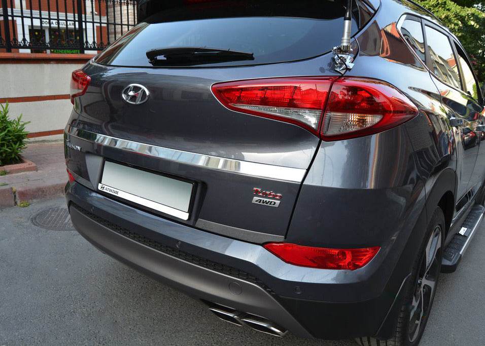 Trim on edge of trunk (2 pieces, stainless steel) for Hyundai Tucson TL 2016-2021 - Reelken Auto
