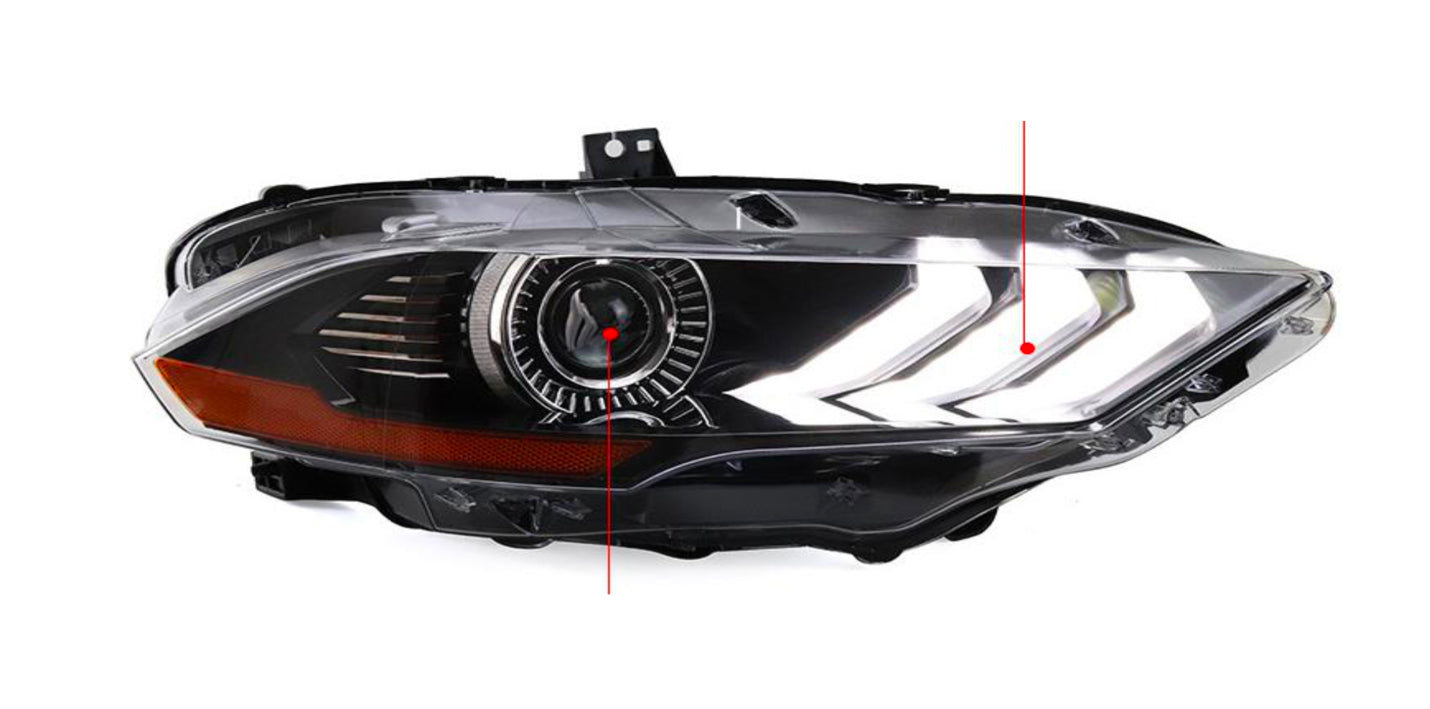 Front Headlights Set (2 pcs, 2015+) for Ford Mustang 2015-2023 - image 1