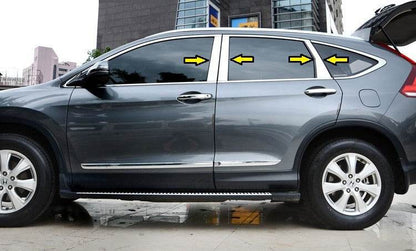 Door pillar molding (6 pieces, stainless.) for Honda CRV 2012-2016 - Reelken Auto