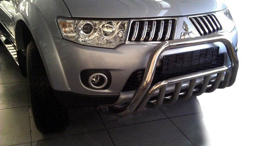 Front protection WT002 (stainless) for Mitsubishi Pajero Sport 2008-2015 - Reelken Auto