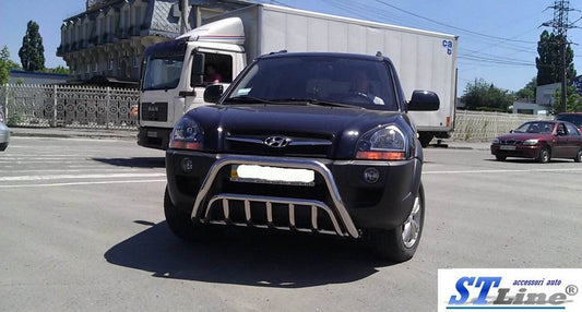 The WT002 bumper guard (stainless) for Hyundai Tucson JM 2004↗ - Reelken Auto