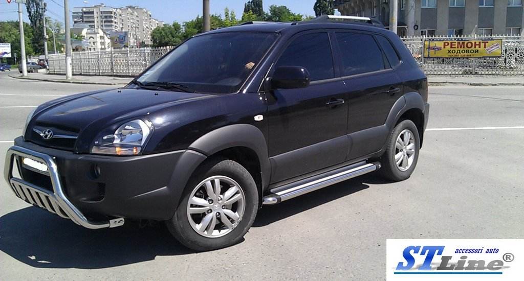 The WT002 bumper guard (stainless) for Hyundai Tucson JM 2004↗ - Reelken Auto