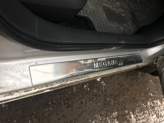 Stainless Steel Door Sill Protectors (Omsa, 4 pcs) for Renault Megane II 2004-2009 - image 2