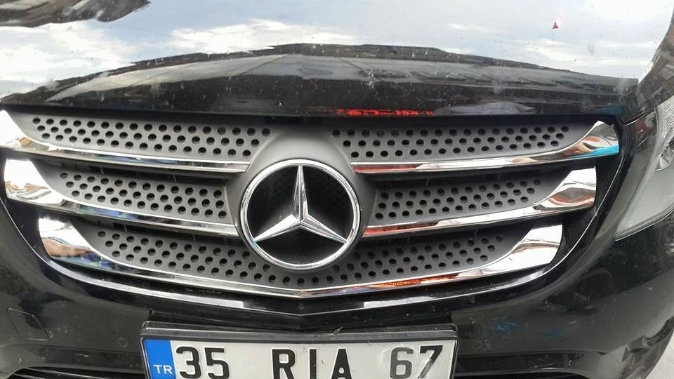 Covers on the grille 2014-2020 (5 pcs, stainless steel) for Mercedes Vito / V-class W447 2014↗ year - image 9