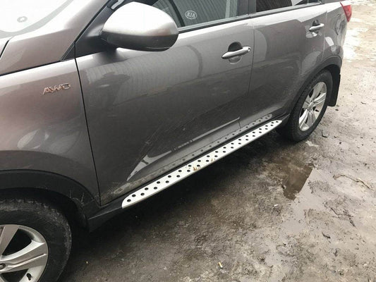 Side sills Niken BMW-style (2 pcs., alu.) for Kia Sportage 2010-2015 - Reelken Auto
