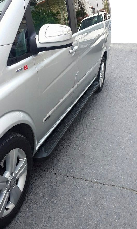 Side Steps X5-Type Black (2 pcs, Aluminum) for Mercedes Viano 2004-2014 - image 1