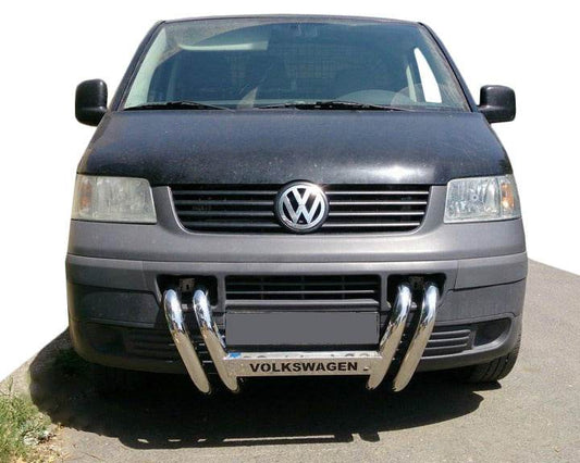 Kenguryatnik ST006-04 nostrils (stainless) for Volkswagen T5 Transporter 2003-2010 - Reelken Auto