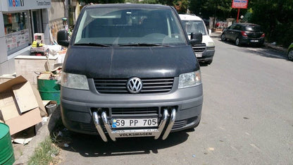 Kenguryatnik ST006-04 nostrils (stainless) for Volkswagen T5 Transporter 2003-2010 - Reelken Auto