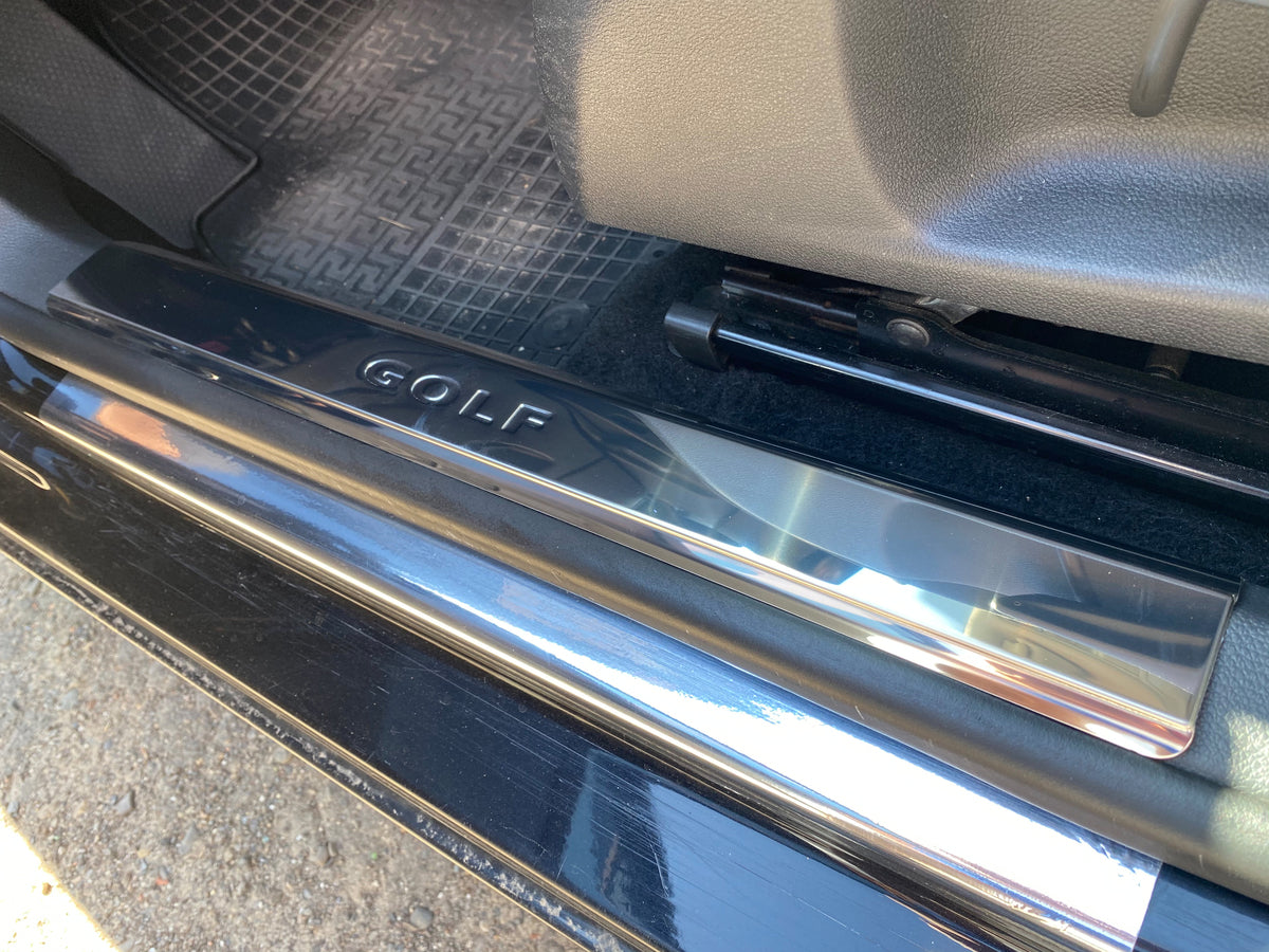Inner Door Sill Covers (2 pcs, Stainless Steel) for Volkswagen Golf 6 2008-2014 - image 1