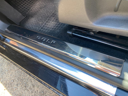 Inner Door Sill Covers (2 pcs, Stainless Steel) for Volkswagen Golf 6 2008-2014 - image 1