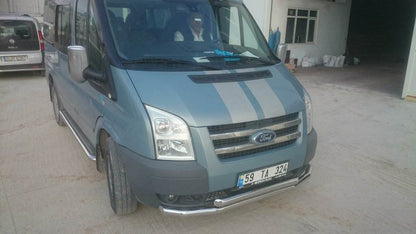 Front mustache ST014 (2006-2014, stainless.) for Ford Transit 2000-2014 - Reelken Auto