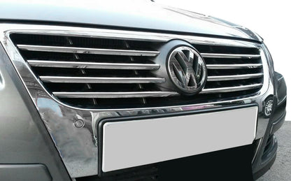 Lining on the grille (8 pieces, stainless steel) for Volkswagen Passat B6 2006-2012 - image 1