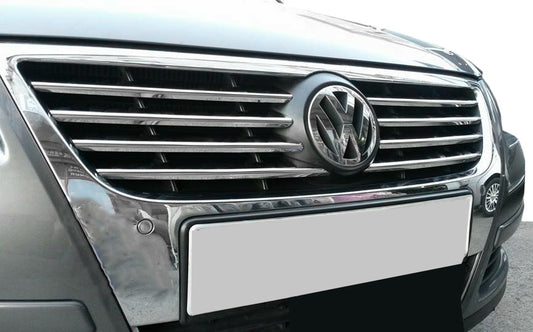 Lining on the grille (8 pieces, stainless steel) for Volkswagen Passat B6 2006-2012 - image 1