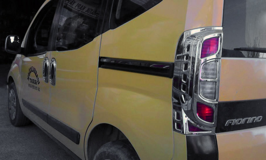 Chrome Tail Light Covers with Curve (2 pcs, plastic) for Fiat Fiorino/Qubo 2008-2024 - image 1