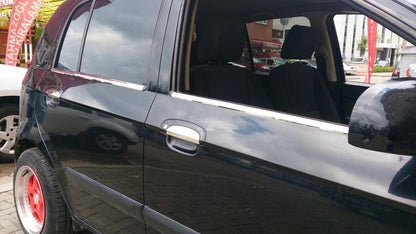 Outside border of glasses (6 pcs, stainless steel.) for Hyundai Getz - image 4