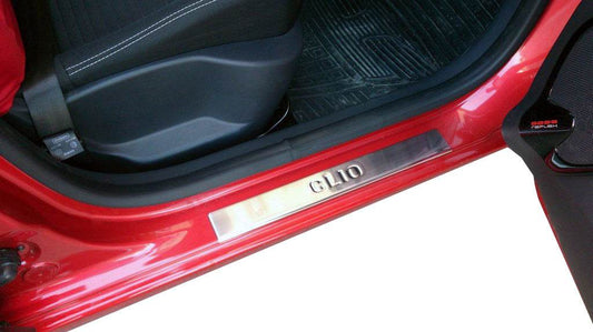 Door sills OmsaLine (4 pieces, stainless steel.) for Renault Clio IV 2012-2019 - Reelken Auto