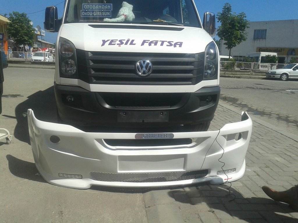 Front bumper 2012↗ (LED, for painting) for Volkswagen Crafter 2006-2016 - Reelken Auto