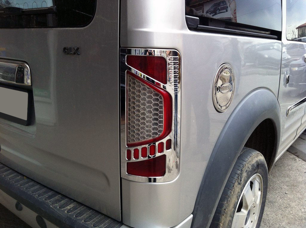 Chrome Tail Light Covers Version No.1 (2 pcs, plastic) for Ford Connect 2010-2013 - image 1