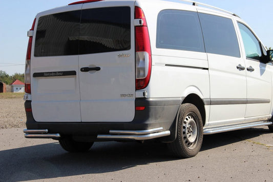 Rear Corner Bars AK003-Double (2 pcs, stainless steel) for Mercedes Vito W639 2004-2014 - image 1