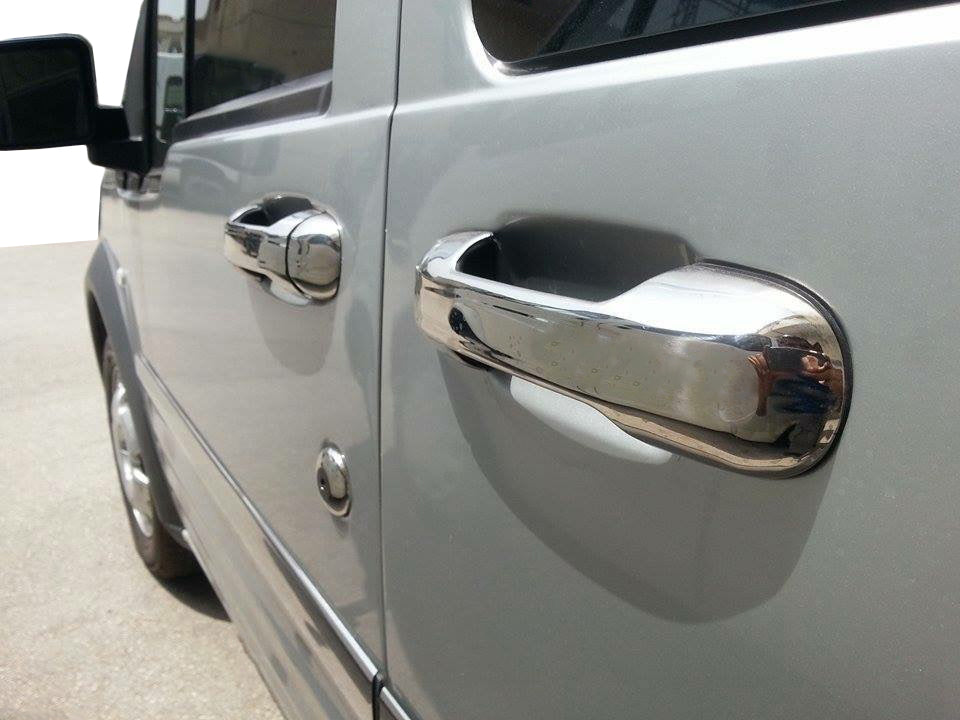 Chrome Door Handle Covers (4 pcs, Stainless Steel) for Ford Connect 2006-2009 - image 1