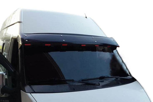 The visor on the windshield (gloss black, 5mm) for Ford Transit 2000-2014 - Reelken Auto