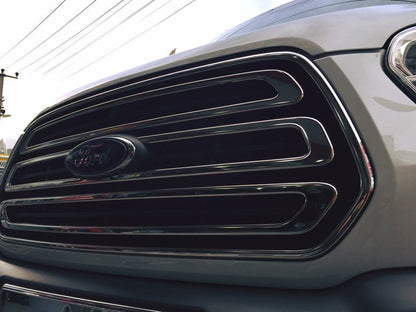 Chrome Grille Covers (2014-2018, 3 pcs, Stainless Steel) for Ford Transit 2014- - image 4