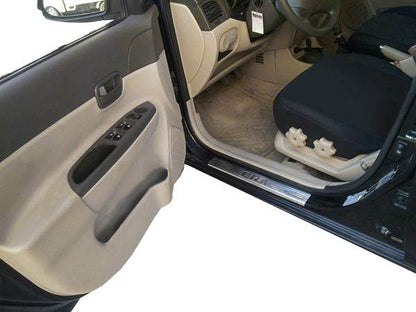 Door sills Carmos V1 (4 pcs, stainless steel) for Hyundai Accent 2006-2010 - Reelken Auto