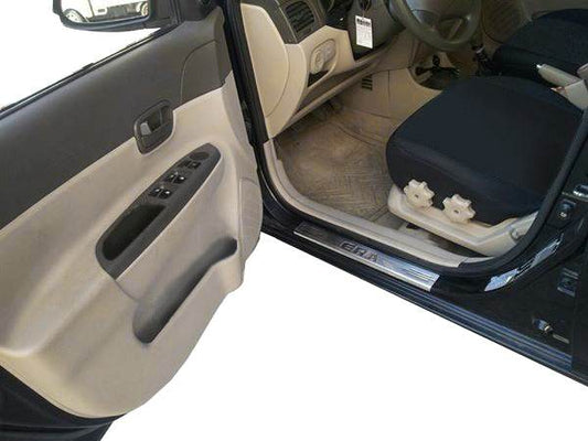 Door sills Carmos V1 (4 pcs, stainless steel) for Hyundai Accent 2006-2010 - Reelken Auto