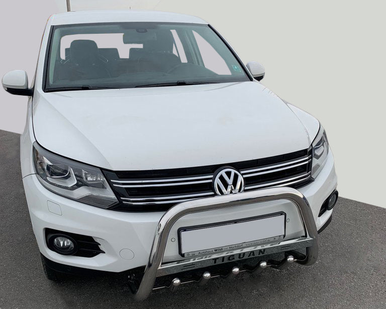 The WT003 bumper guard (stainless) for Volkswagen Tiguan 2007-2016 - image 1