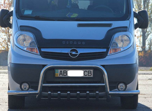 The bumper guard with the mustache (stainless) for Renault Trafic 2001-2015 - Reelken Auto